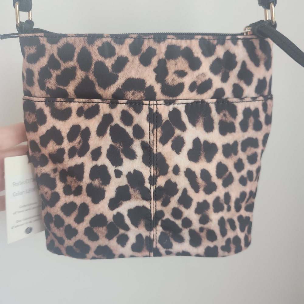 Kate & Alex Cuffaro Nylon Leopard Print Crossbody Bag - Picture 7 of 15